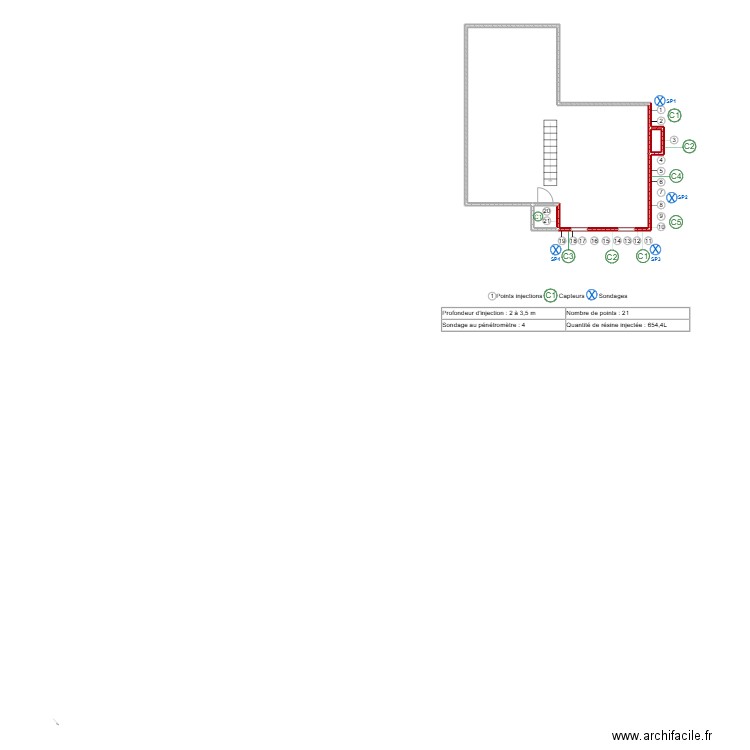 Pointreau. Plan de 3 pièces et 42 m2