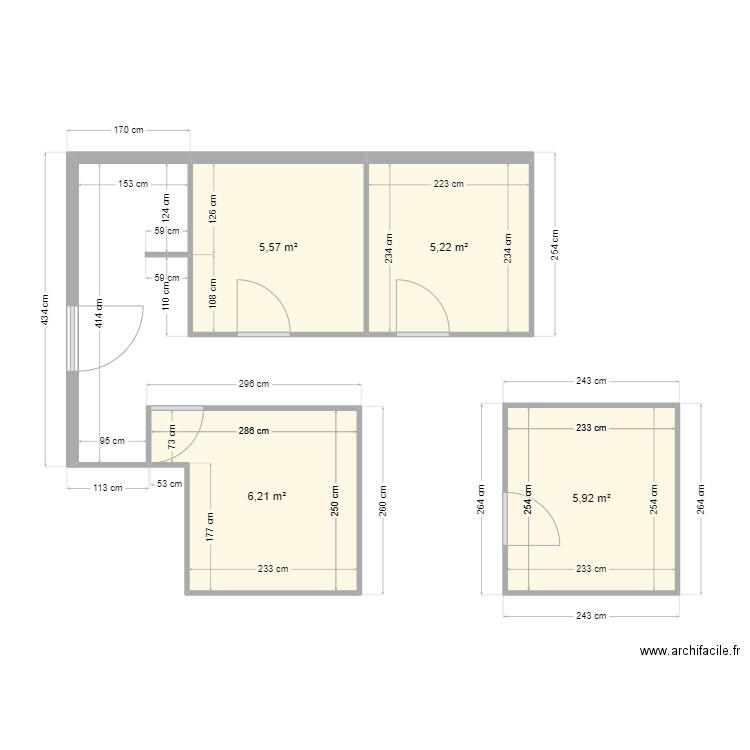 tp logann tom lofte. Plan de 4 pièces et 23 m2