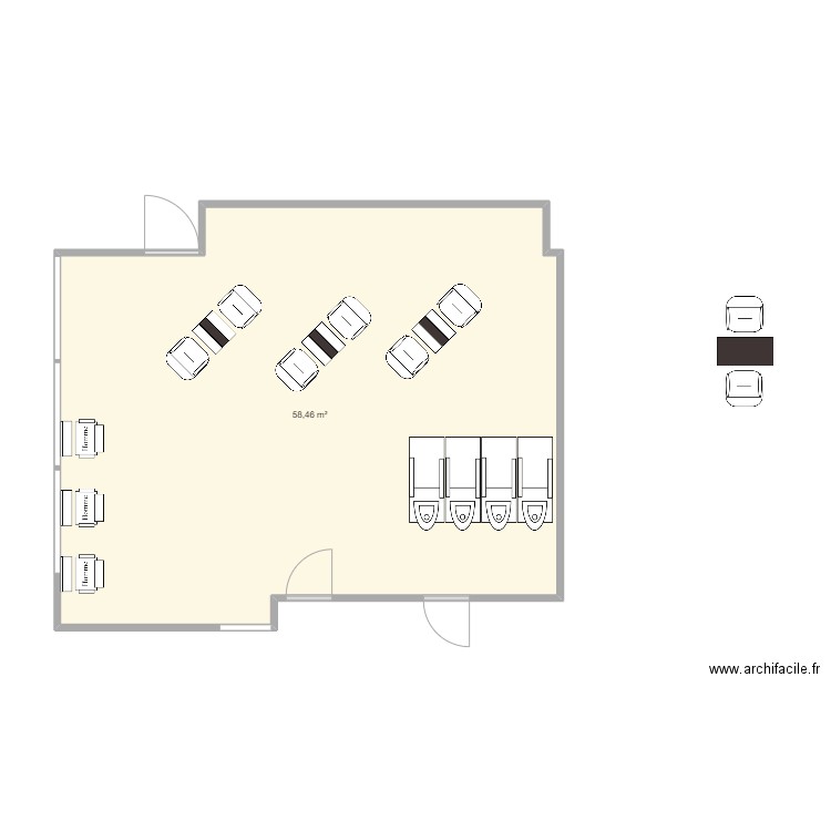 Plan Grand cap Patrick Armand. Plan de 1 pièce et 58 m2