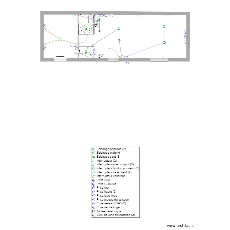 BEBRIE électricité+. Plan de 4 pièces et 39 m2