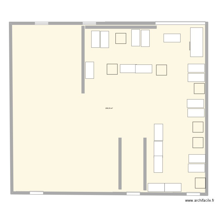 atelier auto. Plan de 1 pièce et 299 m2