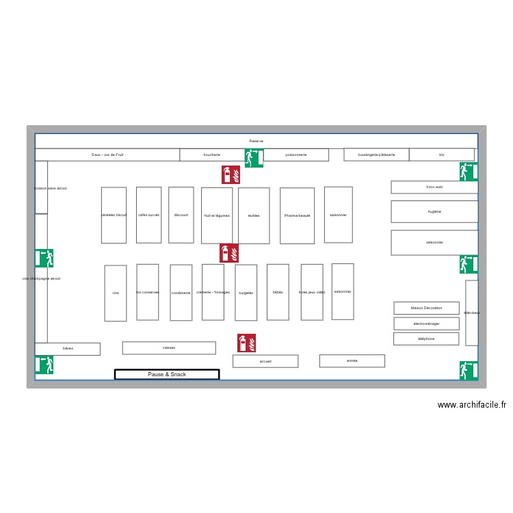 Auchan. Plan de 2 pièces et 114 m2