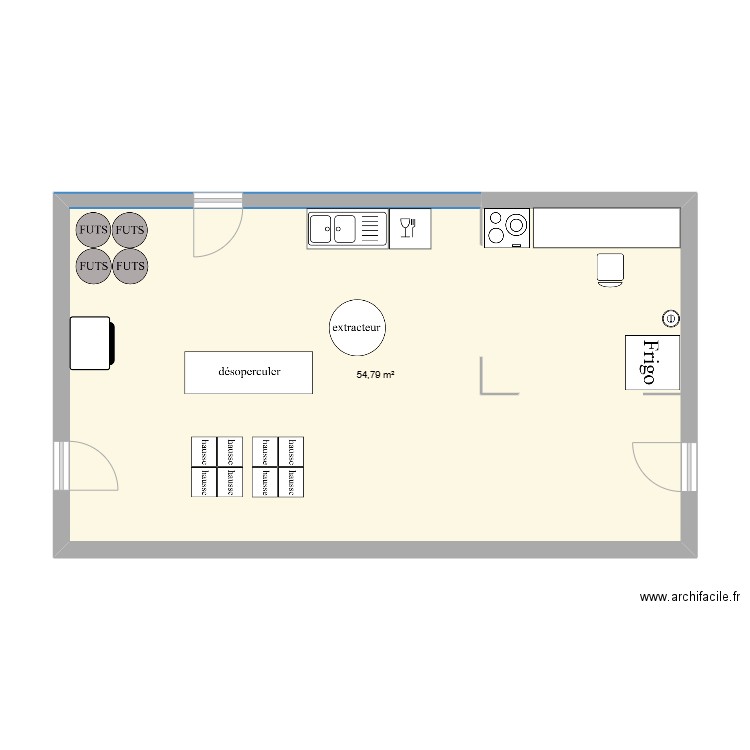 labo transfo. Plan de 1 pièce et 55 m2