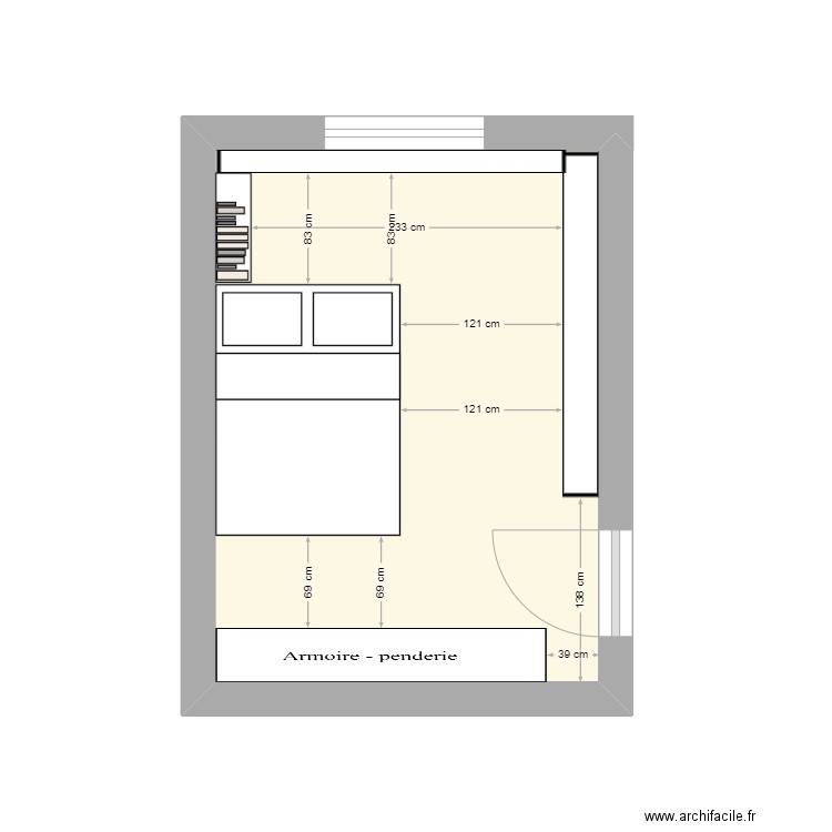 victoria. Plan de 1 pièce et 12 m2