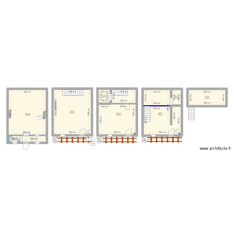 Pomieri. Plan de 8 pièces et 131 m2