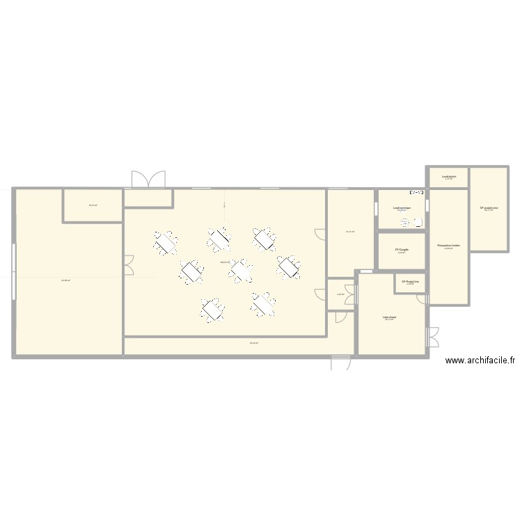 Laboratoire traiteur arinthod 234. Plan de 13 pièces et 393 m2