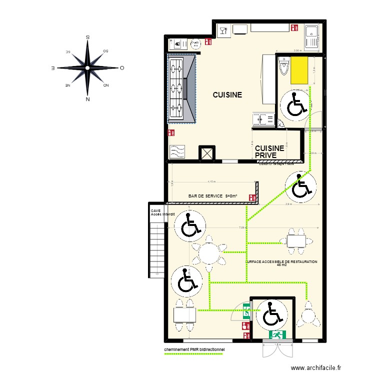 MANGIA E COSTA. Plan de 5 pièces et 103 m2