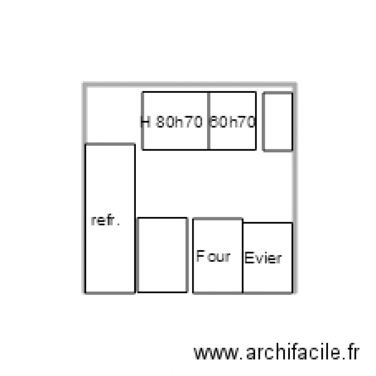 Bocar implantation Cuisine Elévation. Plan de 0 pièce et 0 m2