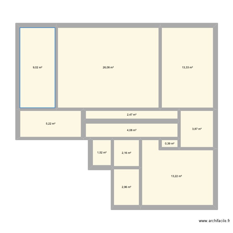 Denfert Rochereau. Plan de 12 pièces et 84 m2