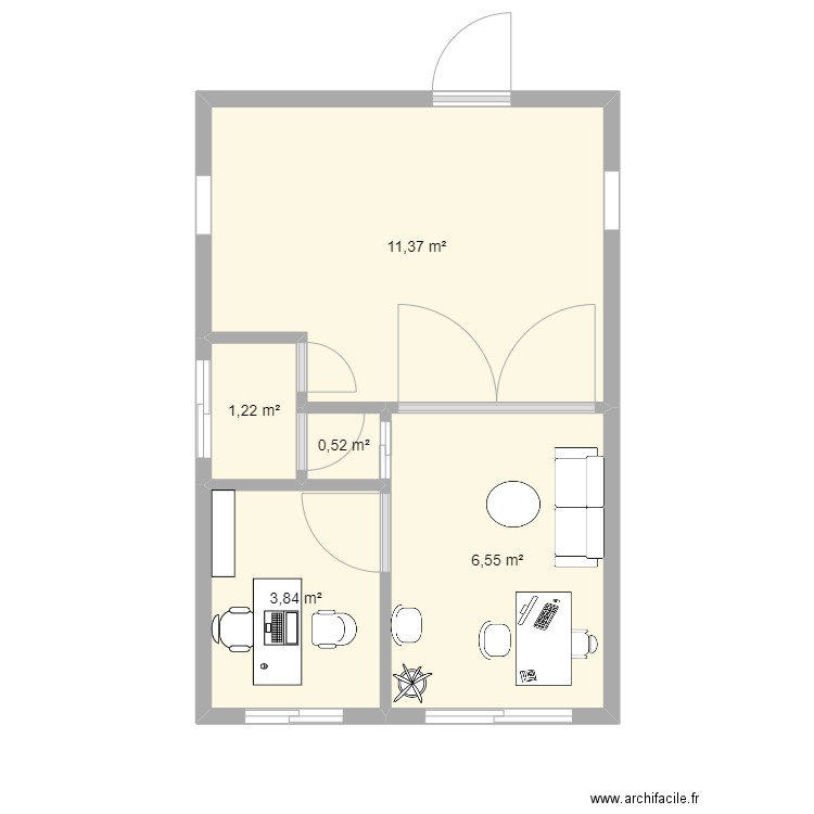 DELREYS 2. Plan de 5 pièces et 23 m2