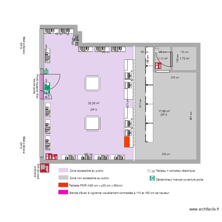 PHARMACIE HAUTS VALLONS APRES TRAVAUX. Plan de 4 pièces et 53 m2