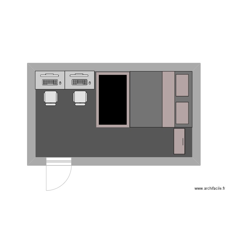 Frohnsis Hacer. Plan de 1 pièce et 14 m2