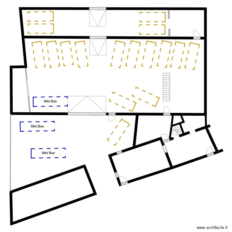 Hangar F31 Parking projet 2. Plan de 1 pièce et 33 m2