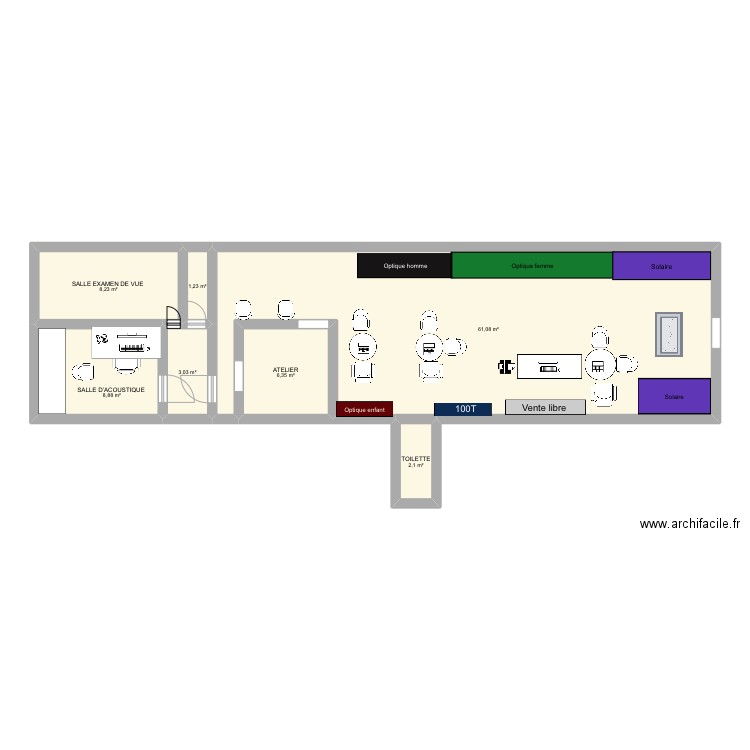 AMÉNAGEMENT DU MAGASIN . Plan de 7 pièces et 91 m2