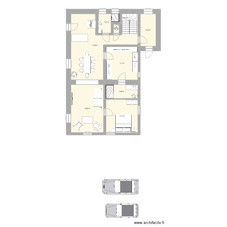 Maison_Essai2. Plan de 9 pièces et 95 m2