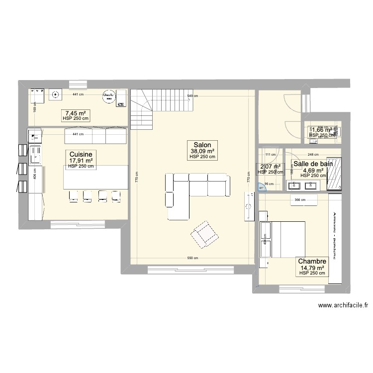 MAISON landaise_Clos Seuvia. Plan de 7 pièces et 91 m2