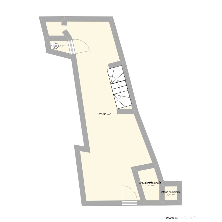 RDC commercial roubaix. Plan de 4 pièces et 29 m2