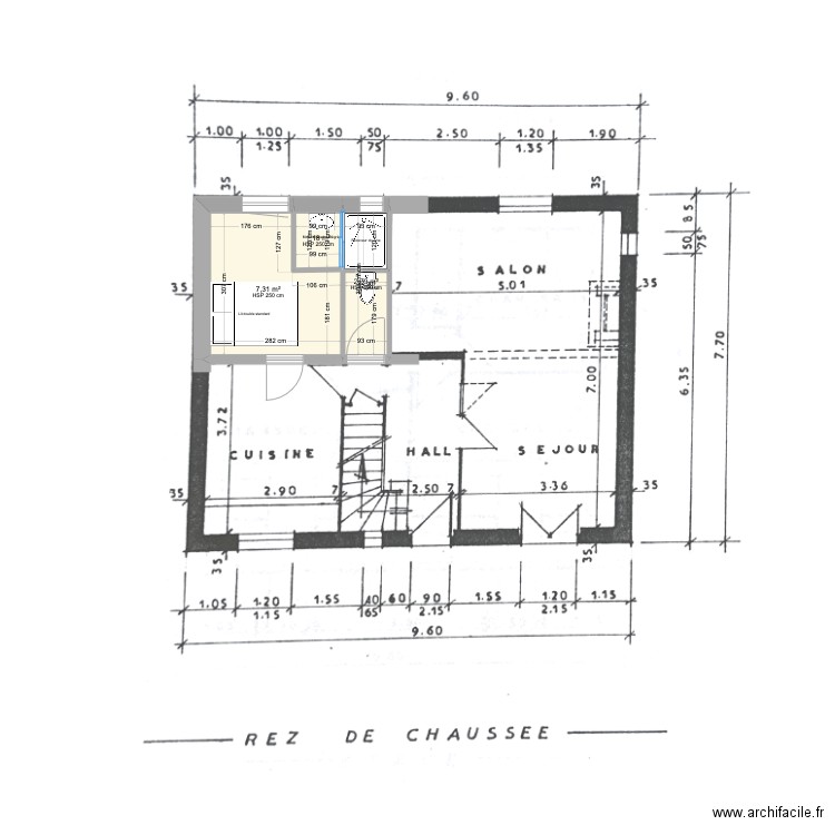 Plan suite parentale - Bourhis. Plan de 3 pièces et 11 m2