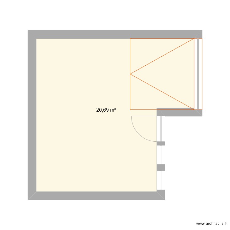 annexe. Plan de 1 pièce et 21 m2