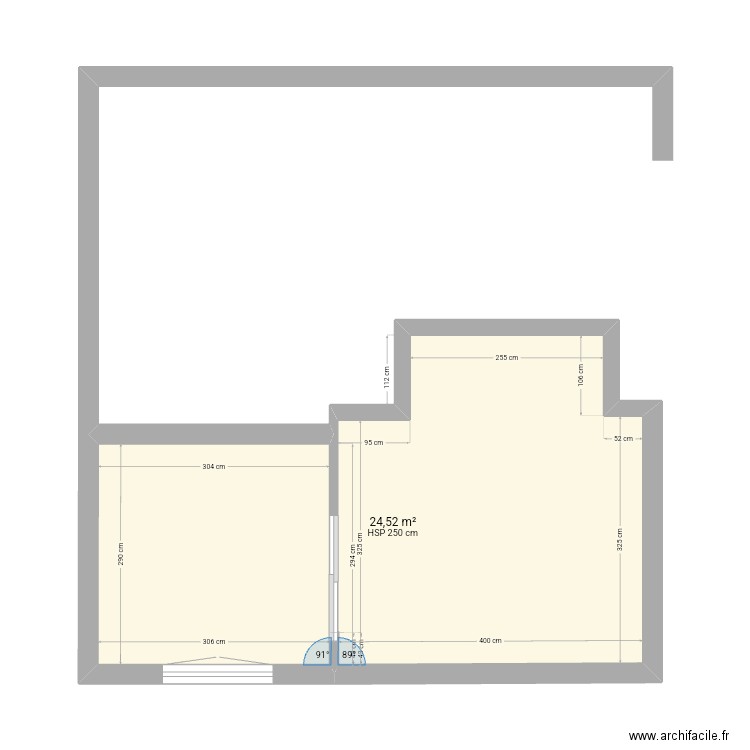 Plan . Plan de 1 pièce et 25 m2