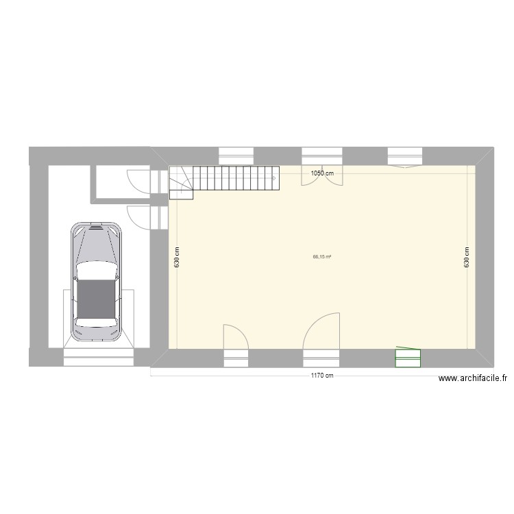 maison elouann. Plan de 1 pièce et 66 m2