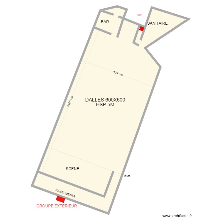 tourouzelle. Plan de 1 pièce et 355 m2