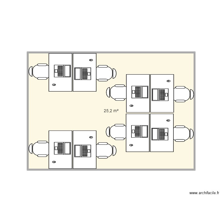 r&d. Plan de 1 pièce et 25 m2