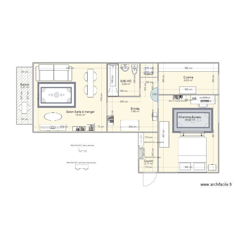 plan Rosemont, 3. Plan de 8 pièces et 61 m2