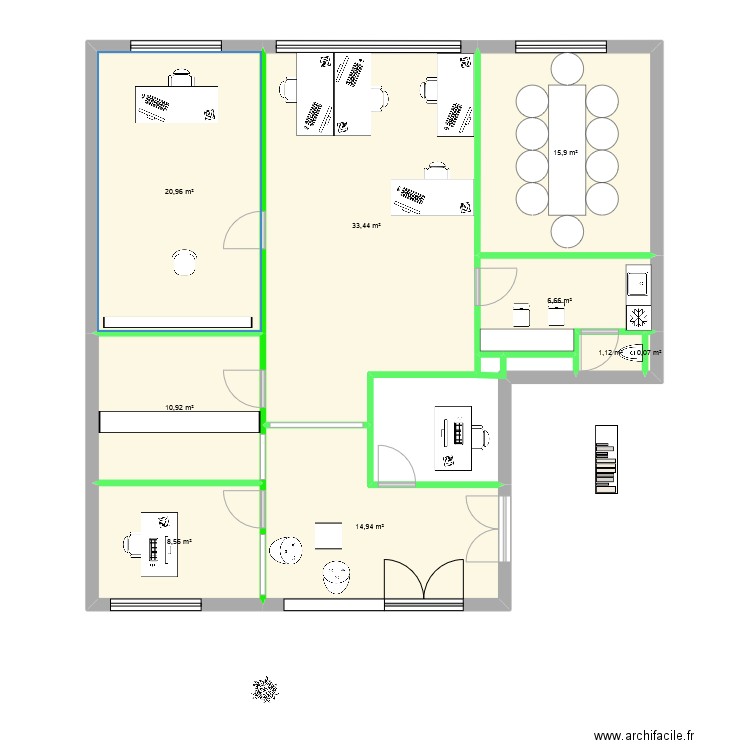 Villa Antipolis proposition Norbert 02. Plan de 9 pièces et 113 m2