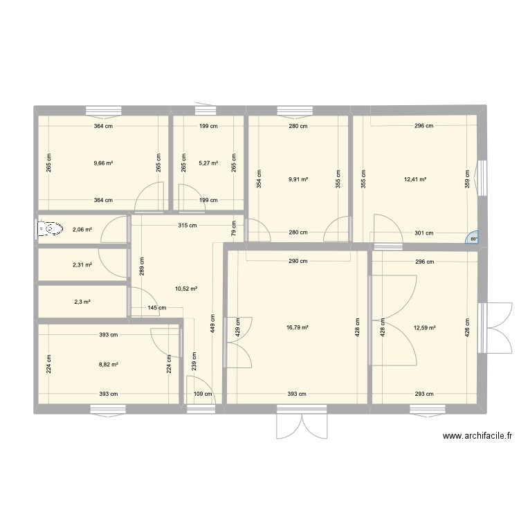 Bureau soisy . Plan de 11 pièces et 93 m2