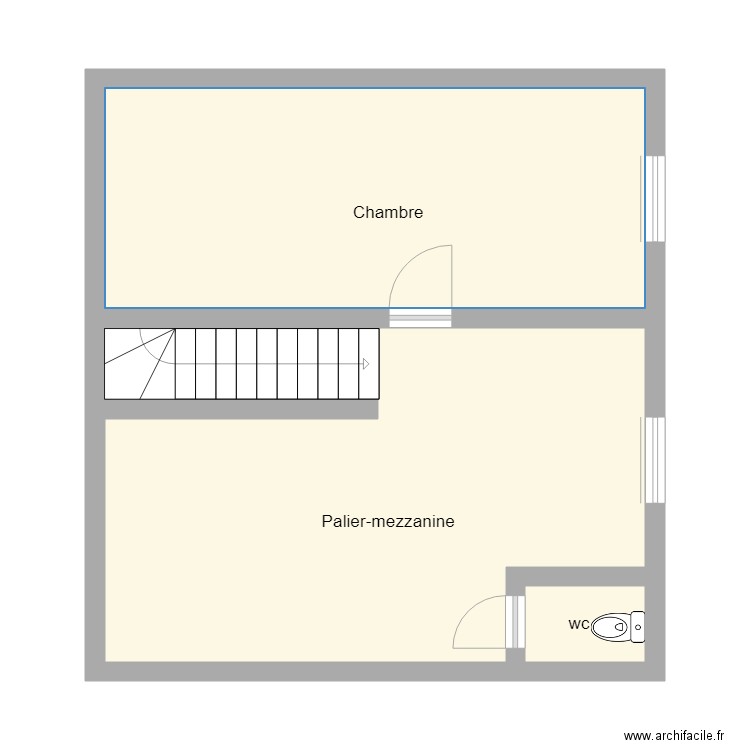 CHAUDIER ETAGE. Plan de 3 pièces et 47 m2