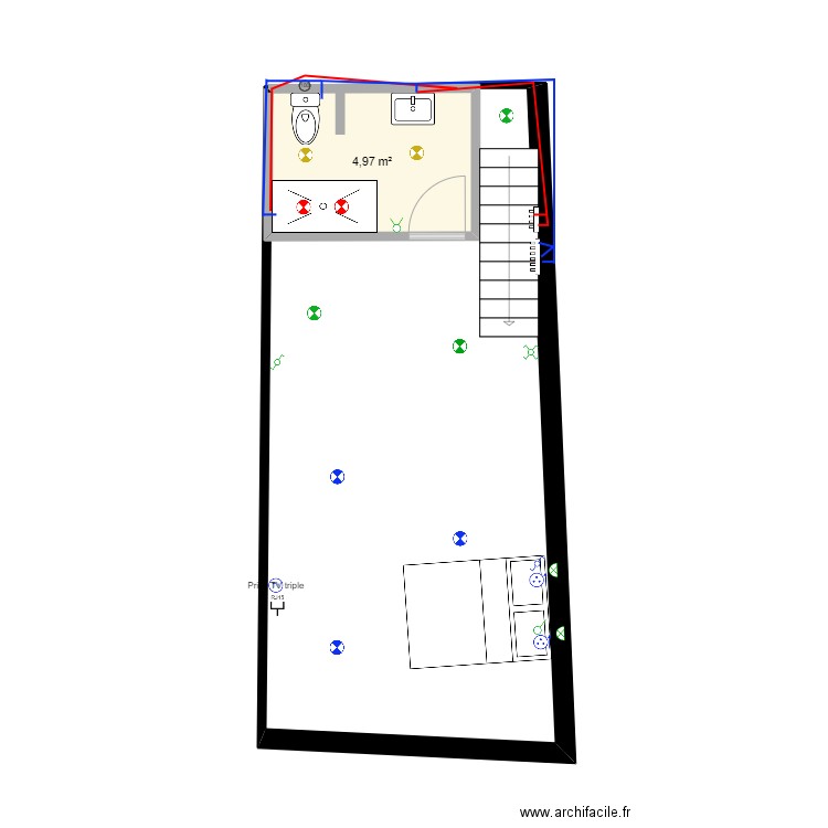 Maison +1. Plan de 1 pièce et 5 m2