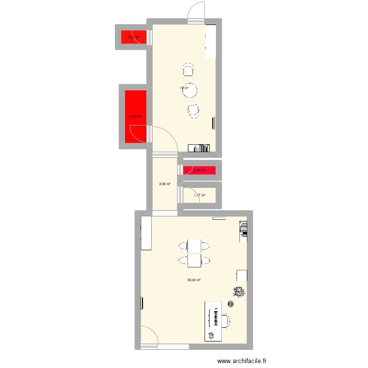 FIRSTEP. Plan de 7 pièces et 56 m2