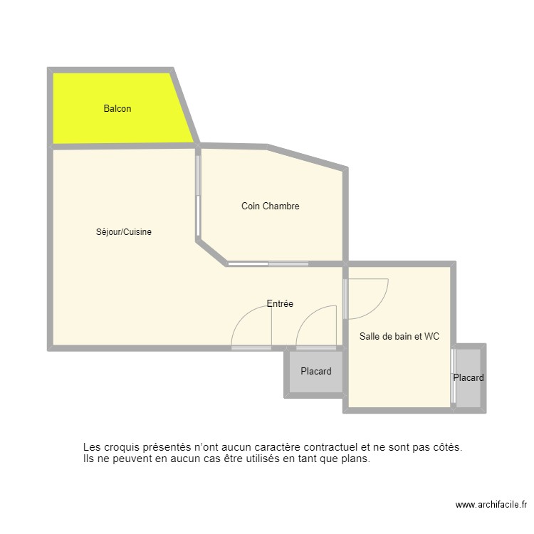 5880. Plan de 6 pièces et 33 m2