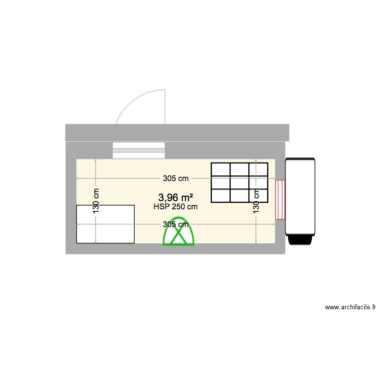 cabane nolan. Plan de 1 pièce et 4 m2