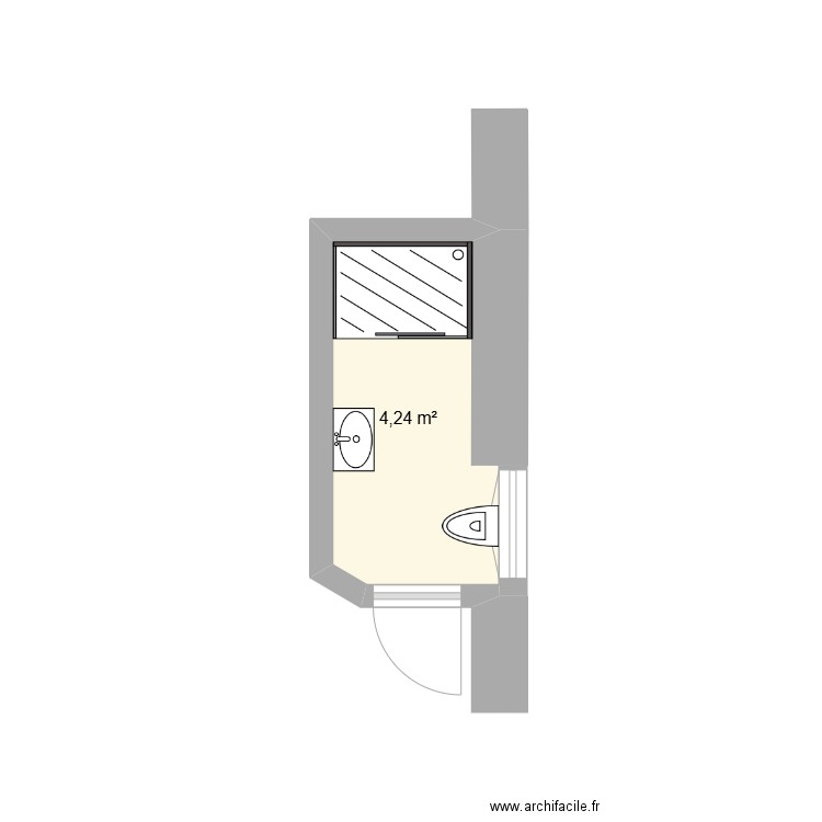 Pietri Projet. Plan de 1 pièce et 4 m2