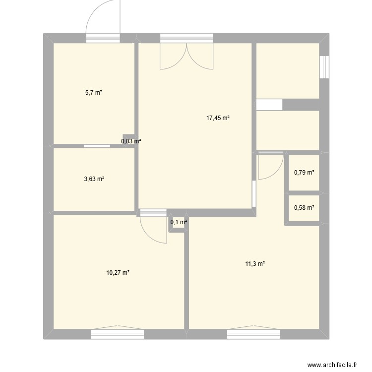 callelongue. Plan de 9 pièces et 50 m2