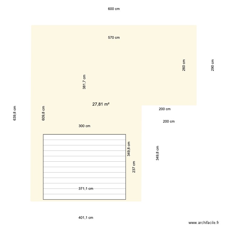 garage. Plan de 1 pièce et 28 m2