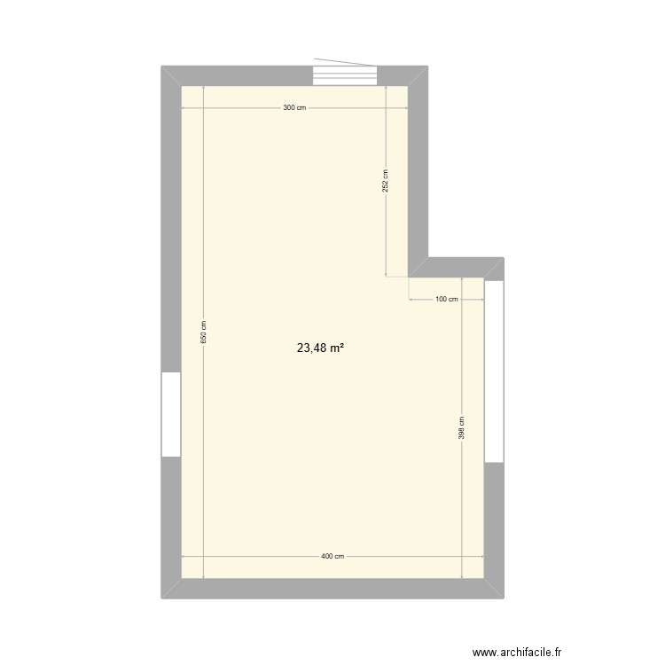 plan pièce cuisine. Plan de 1 pièce et 23 m2