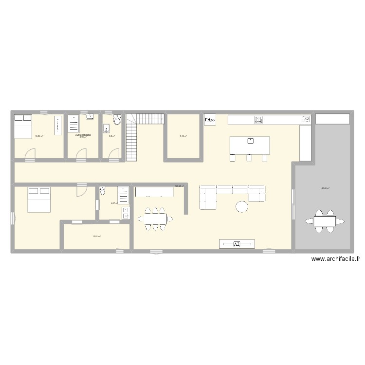 futur Maison Mayotte. Plan de 8 pièces et 265 m2