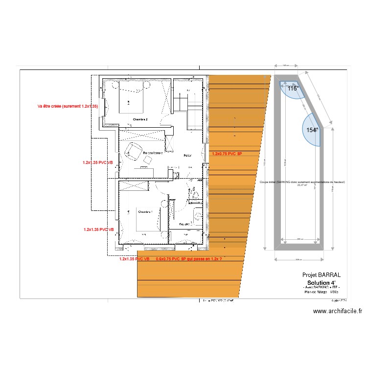 ML24013160 . Plan de 1 pièce et 23 m2