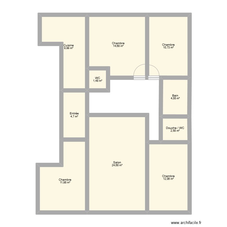 Appartement VDelphine. Plan de 10 pièces et 97 m2