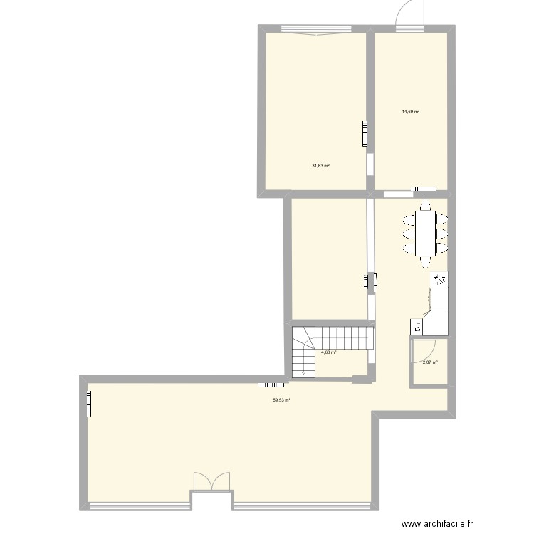 16R. Plan de 5 pièces et 113 m2