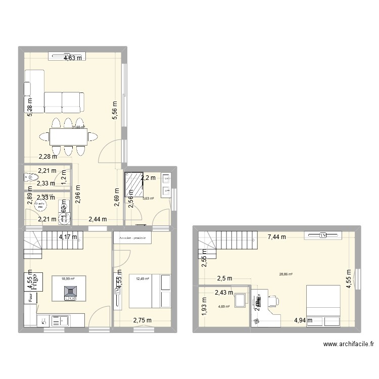 PlanKaty. Plan de 7 pièces et 109 m2