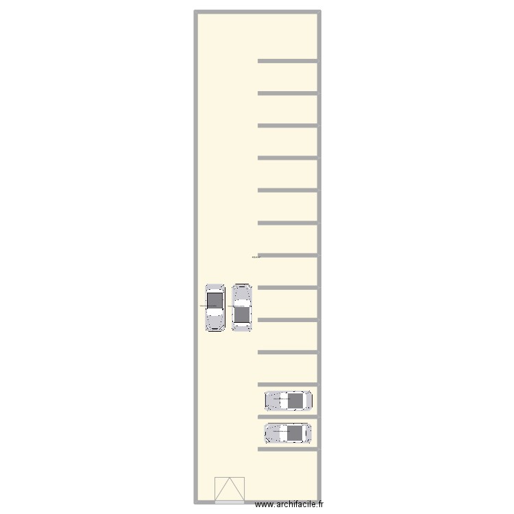 parking. Plan de 1 pièce et 409 m2