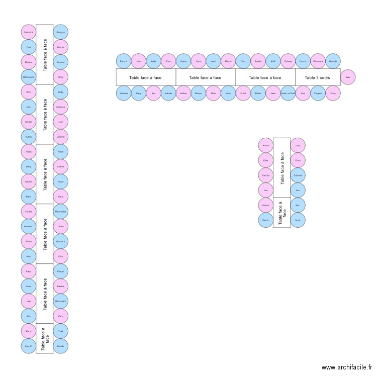 plan de table. Plan de 0 pièce et 0 m2