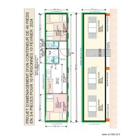 CONTENEUR 40 PIEDS AMENAGE EN 3/4 PIECES 20 MARS 2024