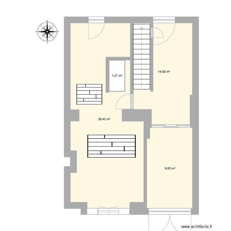 pl1. Plan de 4 pièces et 56 m2