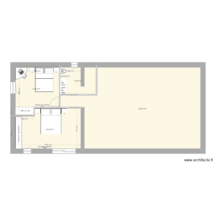 plan maison. Plan de 4 pièces et 87 m2