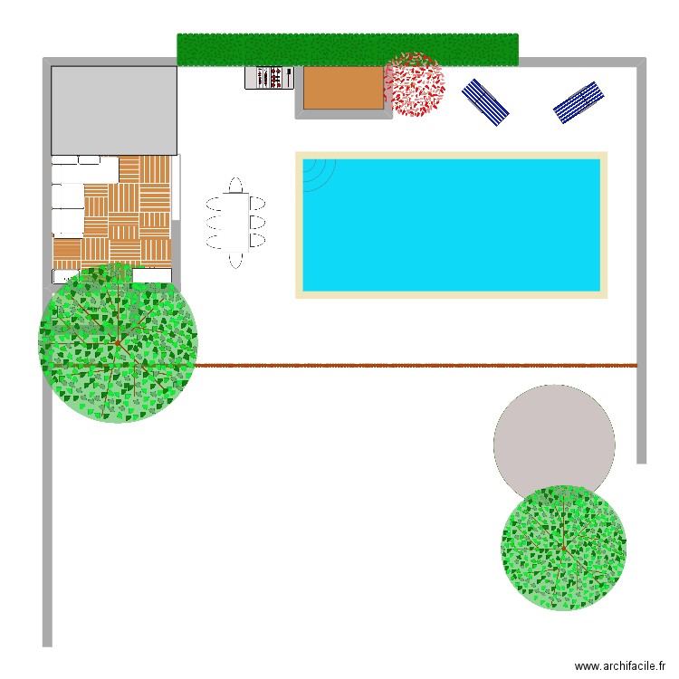 Aménagement piscine nu. Plan de 1 pièce et 2 m2